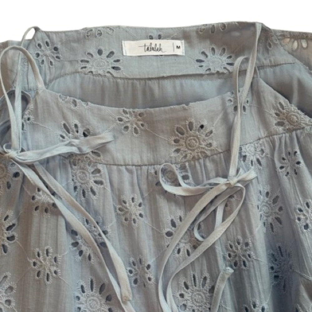 NWOT Talulah Bring Me Flowers Blue Eyelet Tiered Mini Dress Size M - Picture 5 of 11